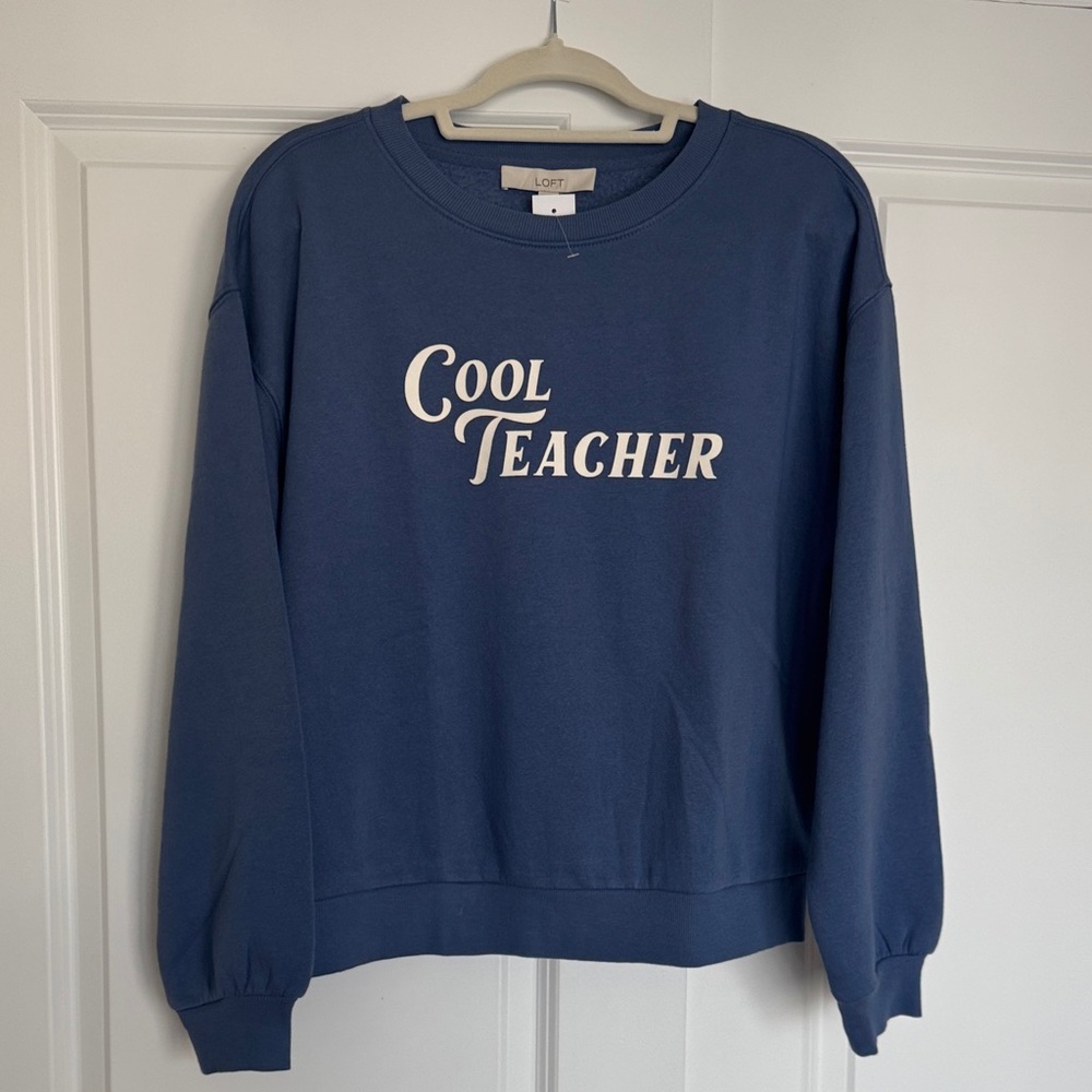 LOFT Navy Blue 'Cool Teacher' Sweatshirt